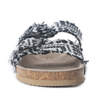 Load image into Gallery viewer, Ridge Denim Sandals in Black &amp; White
