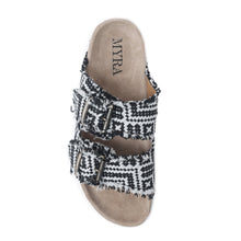 Load image into Gallery viewer, Ridge Denim Sandals in Black &amp; White
