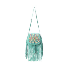 Load image into Gallery viewer, Myra Mojave Meadow Leather Bag in Dusty Jade
