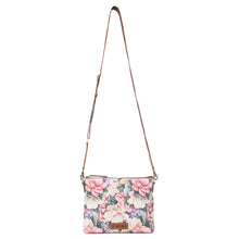 Load image into Gallery viewer, Myra Wildflower Trail Cotton &amp; Leather Crossbody Bag in Vintage Rose
