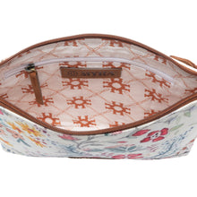 Load image into Gallery viewer, Myra Wildflower Trail Cotton &amp; Leather Crossbody Bag in Spring Sand
