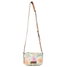 Load image into Gallery viewer, Myra Meadow Song Cotton &amp; Leather Crossbody Bag in Lemon Blossom
