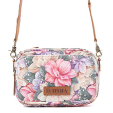 Load image into Gallery viewer, Myra Meadow Song Cotton &amp; Leather Crossbody Bag in Meadow Blush
