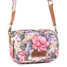 Load image into Gallery viewer, Myra Meadow Song Cotton &amp; Leather Crossbody Bag in Meadow Blush
