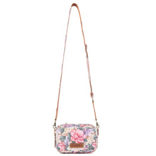Load image into Gallery viewer, Myra Meadow Song Cotton &amp; Leather Crossbody Bag in Meadow Blush
