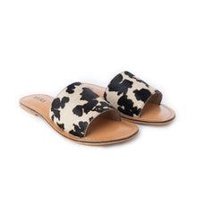 Load image into Gallery viewer, Myra Mojave Herd Hairon Leather Sandals in Creamhide White
