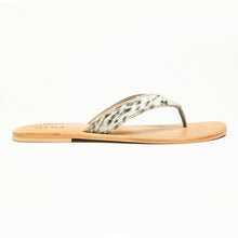 Load image into Gallery viewer, Myra Echo Valley Hairon Leather Sandals in Spotted Ivory
