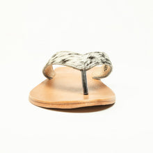 Load image into Gallery viewer, Myra Echo Valley Hairon Leather Sandals in Spotted Ivory
