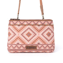 Load image into Gallery viewer, Myra Tribal Hollow Cotton &amp; Leather Crossbody Bag in Terra Cider
