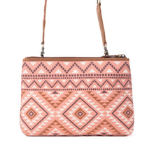 Load image into Gallery viewer, Myra Tribal Hollow Cotton &amp; Leather Crossbody Bag in Terra Cider
