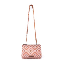 Load image into Gallery viewer, Myra Tribal Hollow Cotton &amp; Leather Crossbody Bag in Terra Cider
