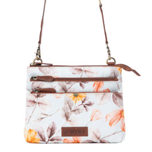 Load image into Gallery viewer, Myra Maple Ridge Cotton &amp; Leather Crossbody Bag in Powder Sky
