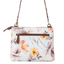 Load image into Gallery viewer, Myra Maple Ridge Cotton &amp; Leather Crossbody Bag in Powder Sky
