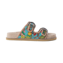 Load image into Gallery viewer, Myra Rio Verde Handtooled Leather Sandals in Agave Blue
