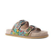 Load image into Gallery viewer, Myra Rio Verde Handtooled Leather Sandals in Agave Blue
