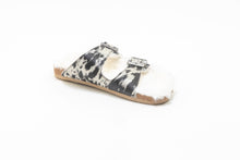Load image into Gallery viewer, Prairie Winds Fur Comfort Hairon Leather Sandals In Black &amp; White
