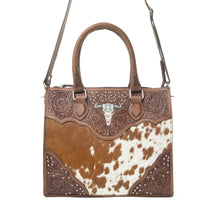 Load image into Gallery viewer, Myra Timber Trail Hairon Leather Concealed Carry Bag in Cream Mocha

