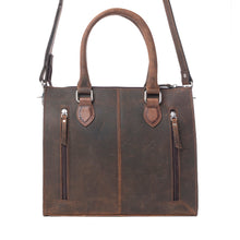 Load image into Gallery viewer, Myra Timber Trail Hairon Leather Concealed Carry Bag in Cream Mocha

