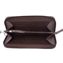 Load image into Gallery viewer, Myra Autumn Brook Handtooled Hairon Leather Women’s Wallet in Toffee Saddle
