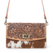 Load image into Gallery viewer, Myra Yellowstone Russet Valley Handtooled Bag in Warm Chestnut
