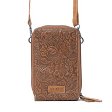 Load image into Gallery viewer, Myra Rustler Ridge Embossed Leather Hairon Sling Bag in Sandstone Cream
