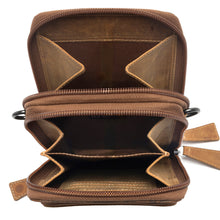 Load image into Gallery viewer, Myra Rustler Ridge Embossed Leather Hairon Sling Bag in Sandstone Cream

