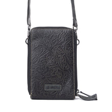 Load image into Gallery viewer, Myra Rustler Ridge Embossed Leather Hairon Sling Bag in Slate Smoke
