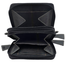 Load image into Gallery viewer, Myra Rustler Ridge Embossed Leather Hairon Sling Bag in Slate Smoke
