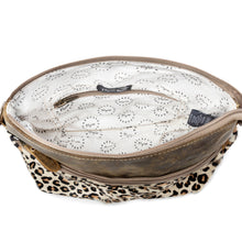 Load image into Gallery viewer, Myra Feline Hairon Leather Crossbody Bag Suede Finish, Leopard Print Front, Adjustable Strap for Everyday Chic
