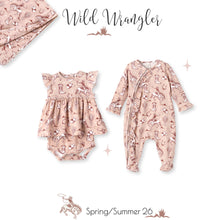 Load image into Gallery viewer, Wild Wrangler/Pink Bamboo Cowgirl Western Skirted Bodysuit
