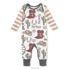 Load image into Gallery viewer, Western Cowboy Howdy Partner Cotton Romper
